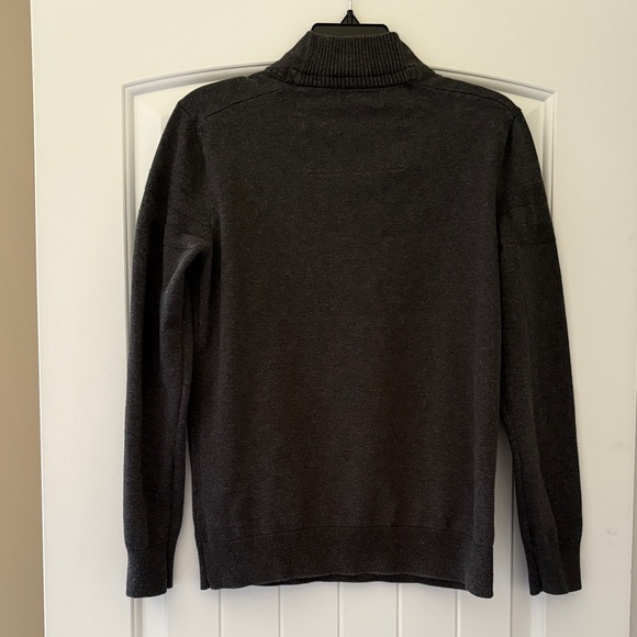 Banana Republic Men’s Charcoal Shawl Collar Henley Sweater - Picture 2 of 8